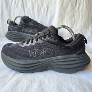 Hoka One One Bondi 8 Women's Triple Black Running Shoes Sneakers Size 9.5
